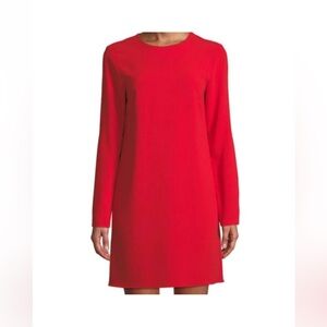 Tibi minimalist red Long Sleeve Shift Dress size 0